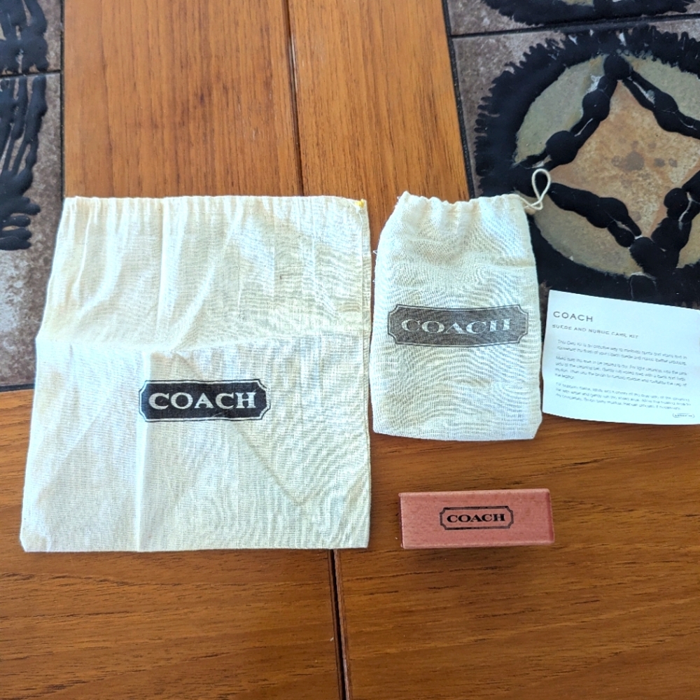 Rare Vintage Coach Small And Mini Dust Bags Cleaning Brush Accessories